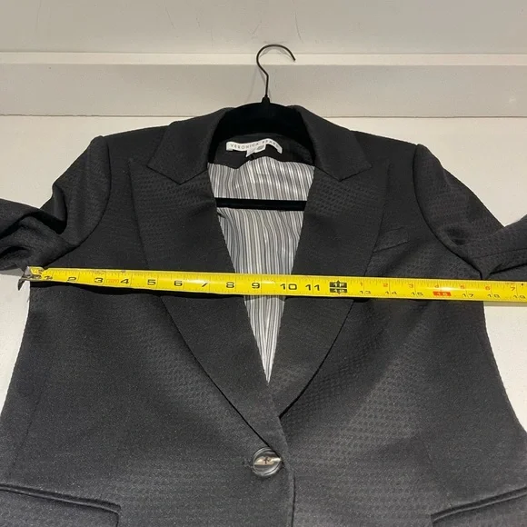 $598 Veronica Beard Livvy black houndstooth cut away blazer Dickey jacket sz 4